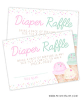 Ice Cream Baby Shower Diaper Raffle
